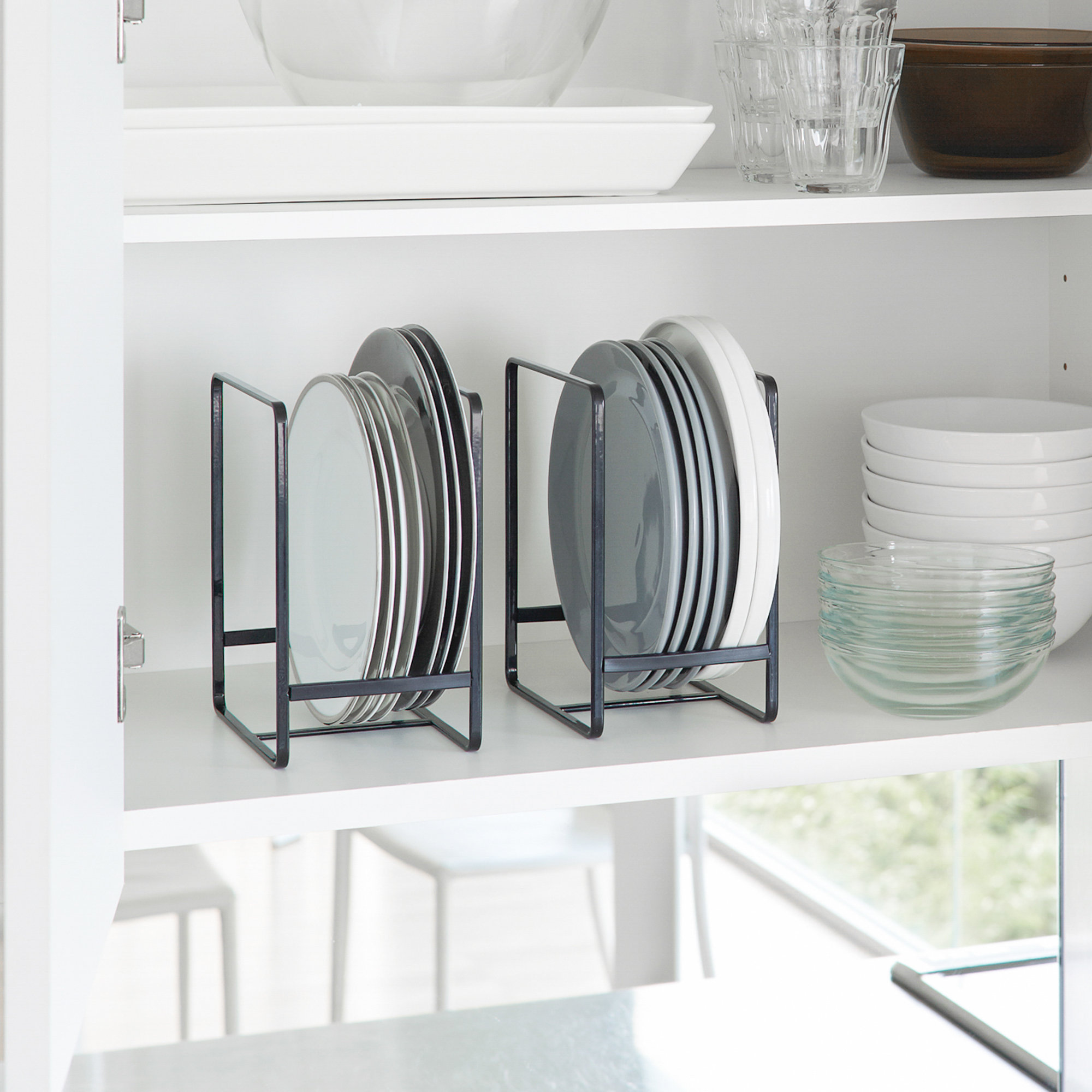 Yamazaki Home Plate Rack/Dish Stand/Dish Storage/Plate Holder, Large, Steel - Thumbnail 2