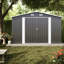 Remise de rangement en métal durable 10 pi x 14 pi, conception moderne pour utilitaire de jardin