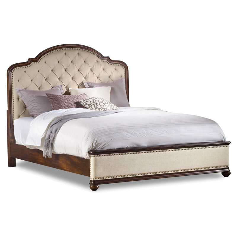 Leesburg King Upholstered Bed with Wood Rails, King, No