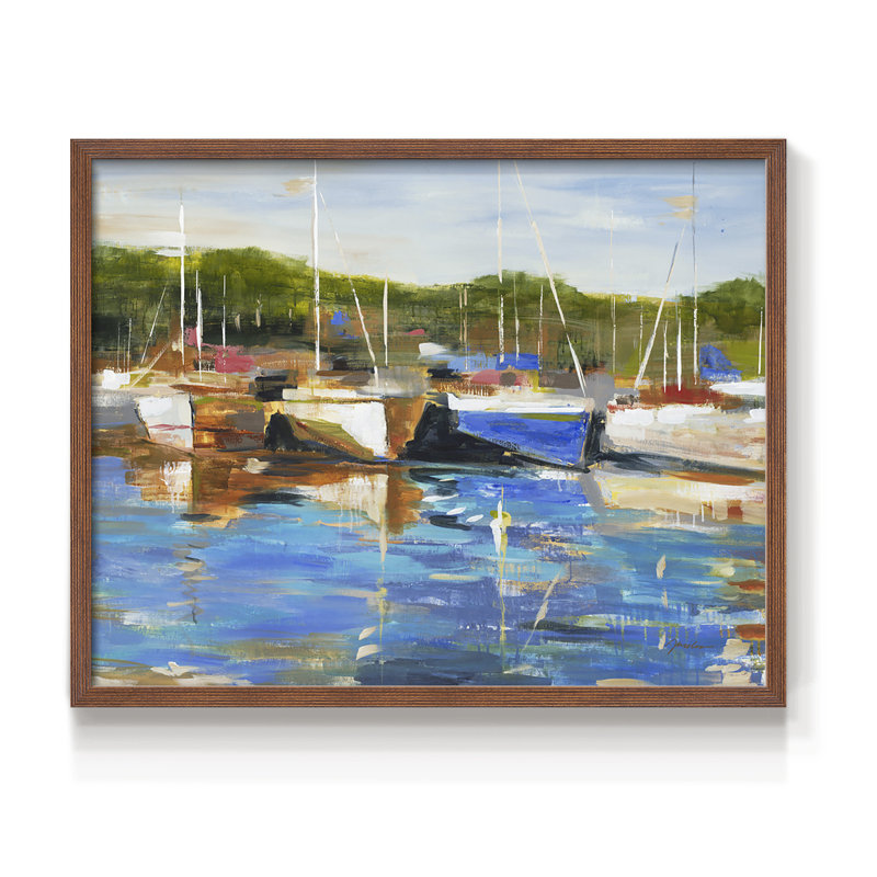 Série nautique-CCxxxvi - Impression encadrée - réarmable, H 11 po x l 14 po, Noyer