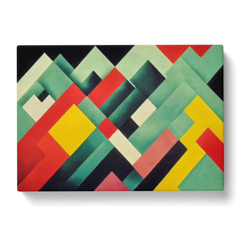Mysterious Mountains Abstract - Wrapped Canvas