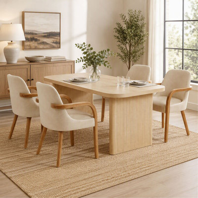 Ensemble de salle à manger d'intérieur 5 pièces avec table de 175 cm et 4 chaises de salle à manger en PU kaki