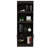 Bookcase, Three Shelves, Double Door Cabinet, Metal Hardware, Black