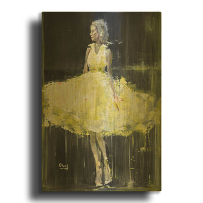 «Night Out» par Oscar Alvarez, art mural en métal doré Pardo, 24 po x 36 po