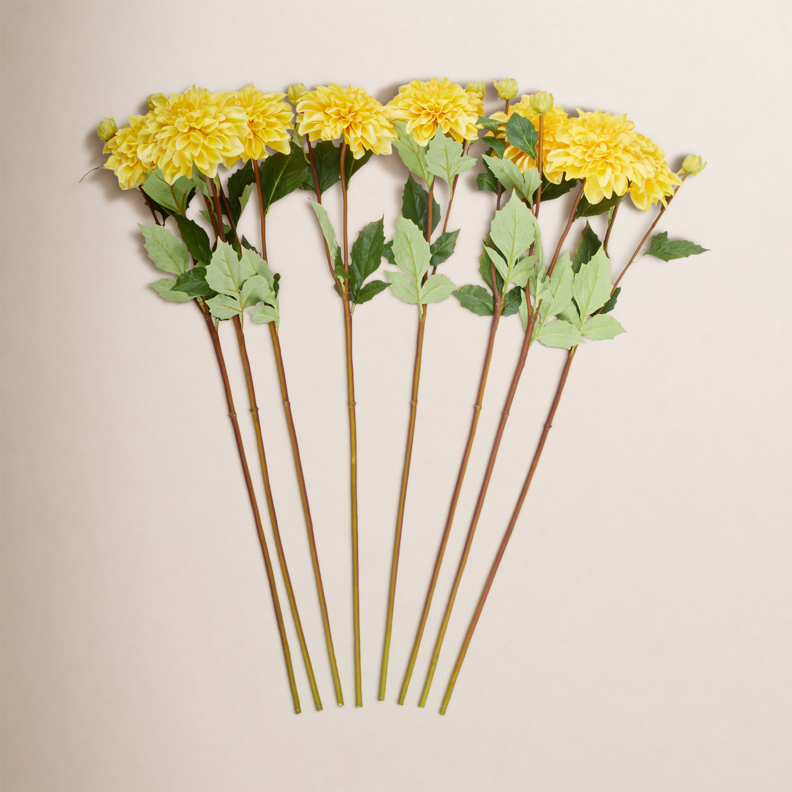 Dahlia Floral Stems, Yellow, 30" H x 11" W x 11" D