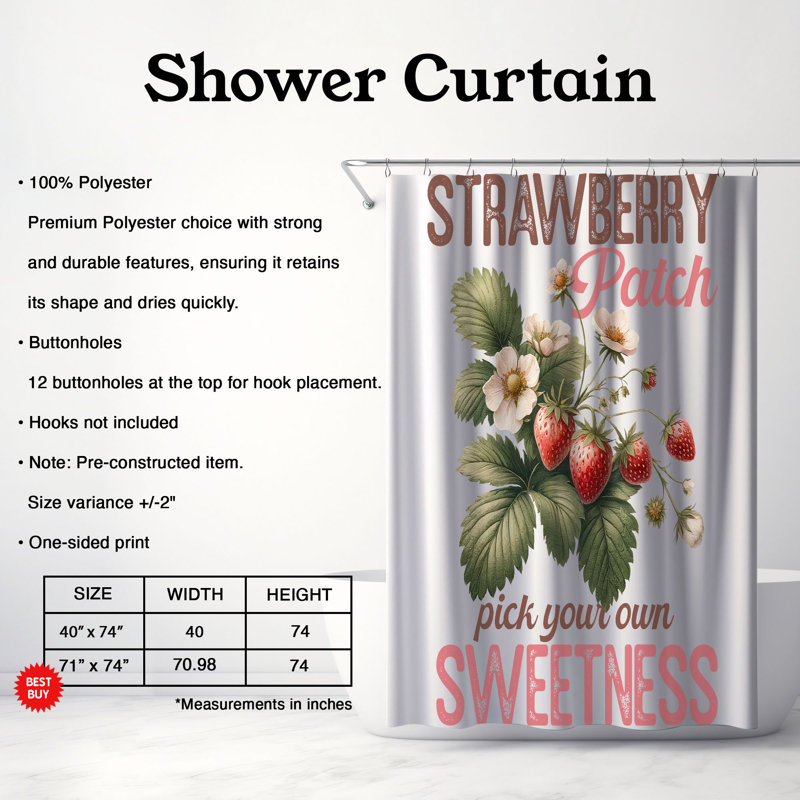 Rideau de douche standard 1 pièce Simple Citrus, H 74 po x l 71 po