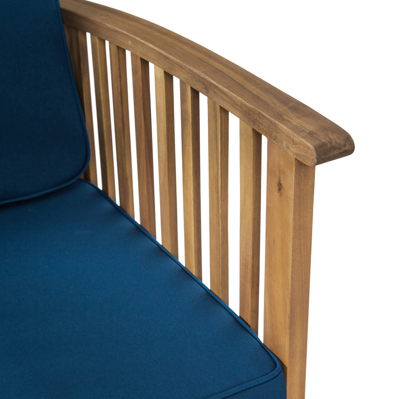 Wood Outdoor Seating Chairs ( Of 2) - And Cozy 2pcs To Harsh Weather Conditions, Blue, Brown