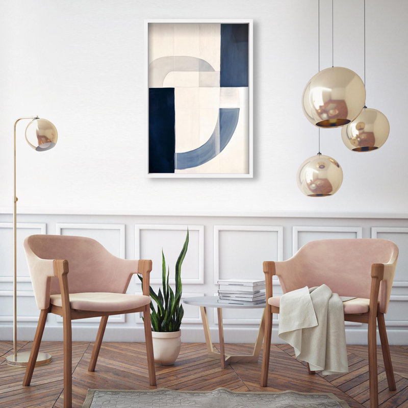 Oliver Gal Sunset Serenity V Abstract - Luxury Shadowbox Framed Wall Art, 37.5" H x 25.5" W, White