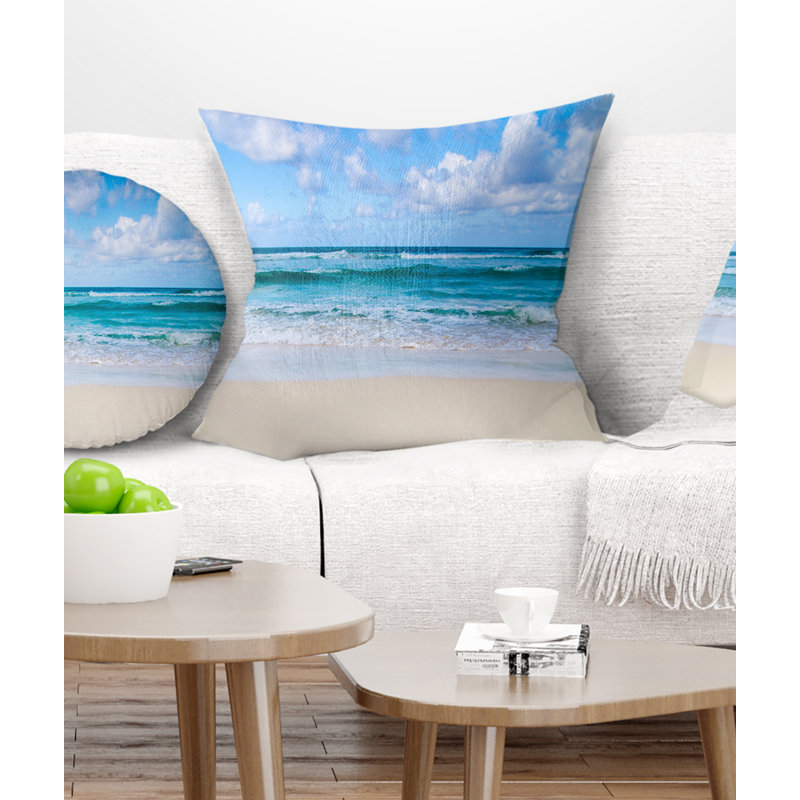 Coussin de plage Seashore, 16 po x 1 po, Carré