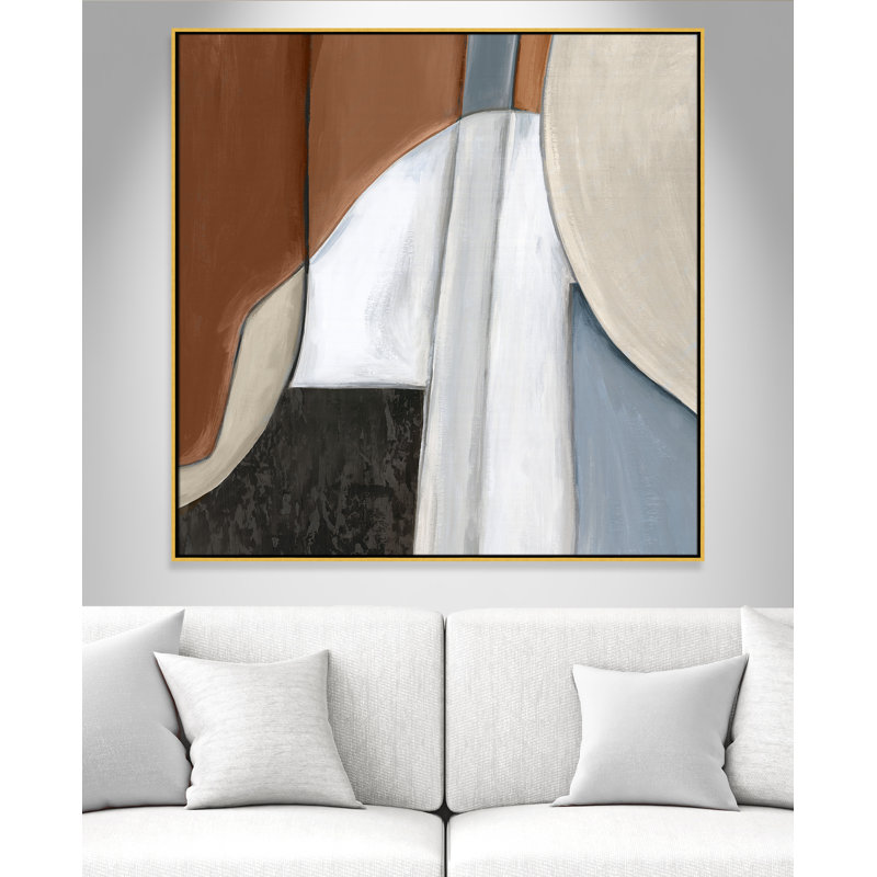 «Blue Match I Print» par Eva Watts, Or, H 17,5 po x l 17,5 po