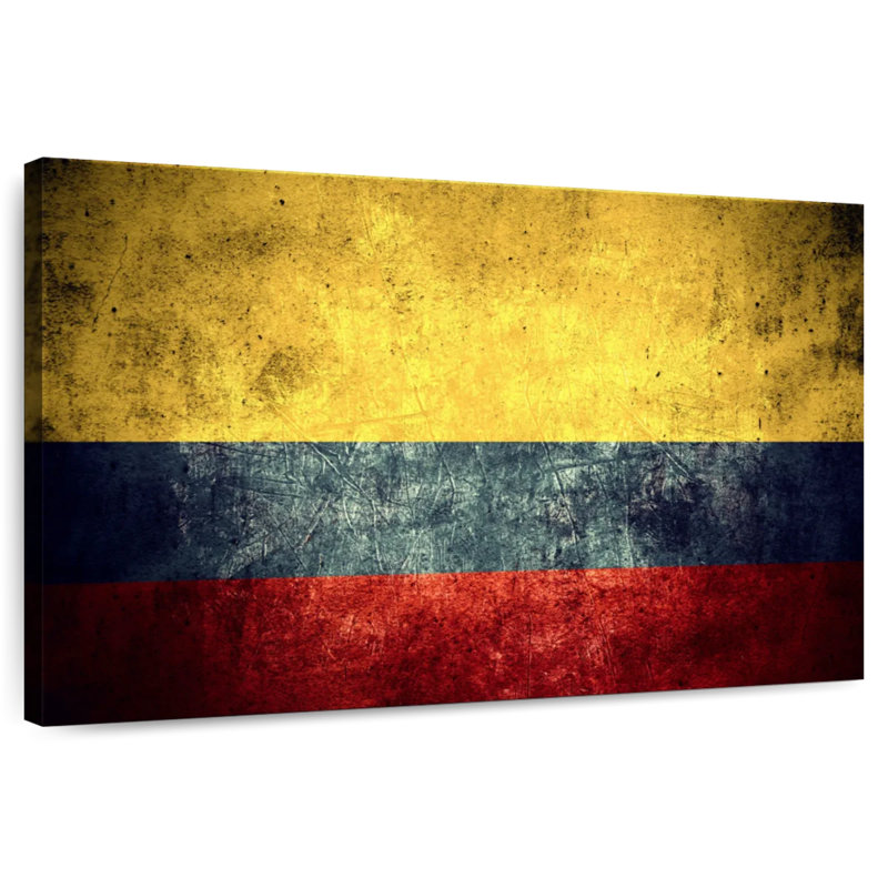 Drapeau colombien grunge, H 20 po x l 30 po