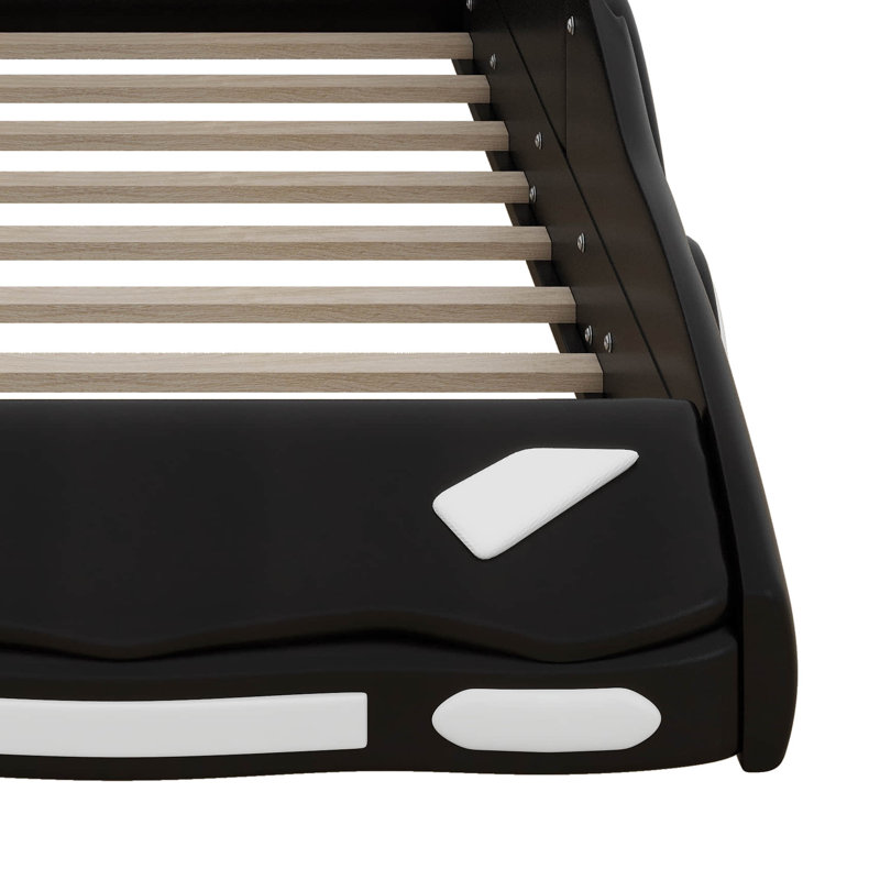 Addalynn Twin Size Race Car-Shaped Platform Bed, Black