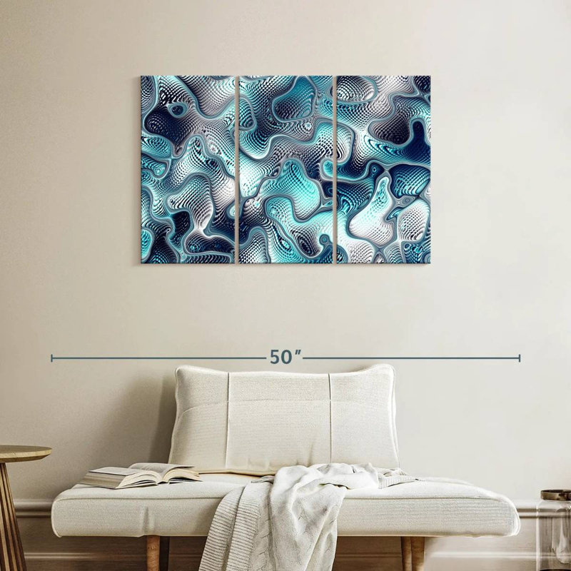 Fissures bleu sarcelle abstraites Avery, H 24 po x l 38 po