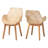 Hileman Wing Back Rattan and Mahogany wood Arm Chair Dining Chair