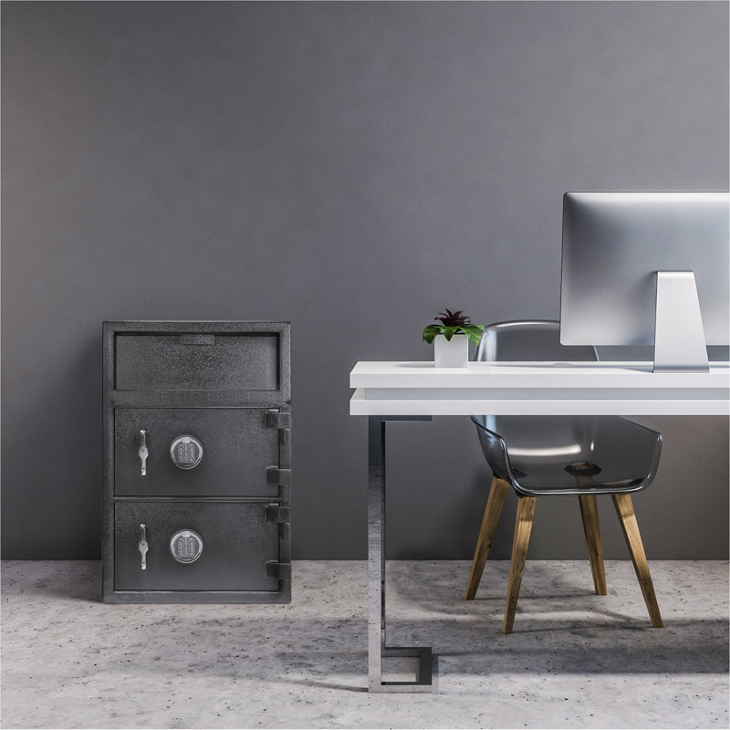 1.62 Cubic Ft Digital Keypad Two-Lock Depository Safe For Secure Deposits