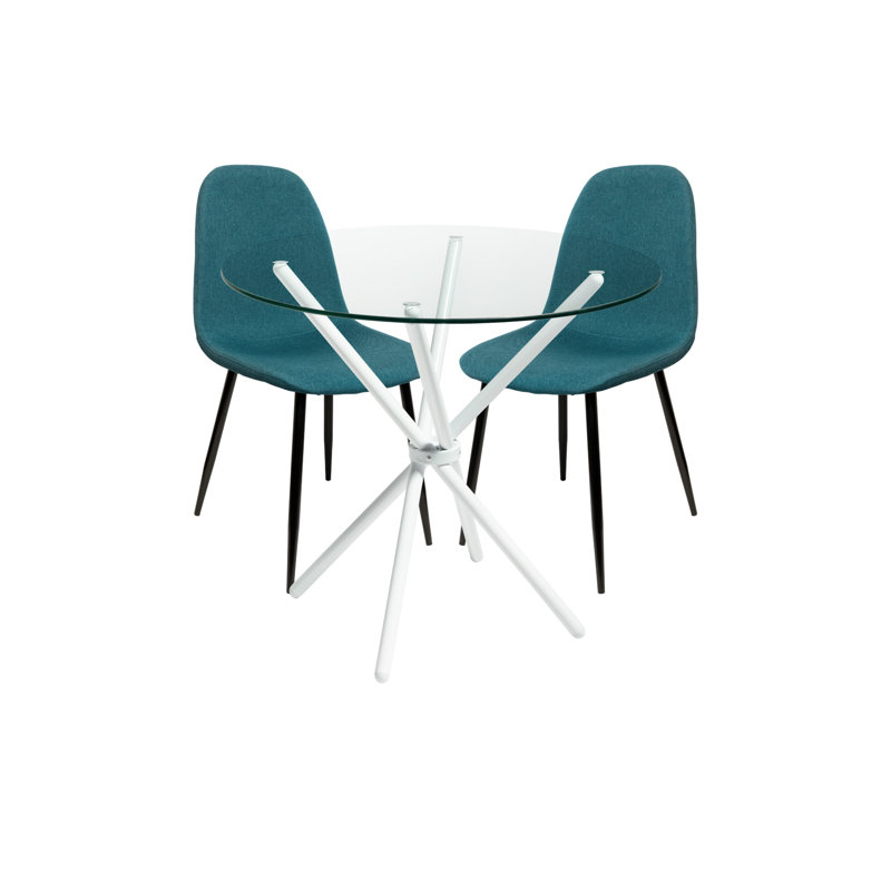 Quintan 2 -Person Dining Set, Teal, Black