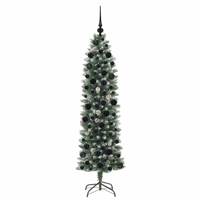 Artificial Slim Christmas Tree, 5.91' H, Black