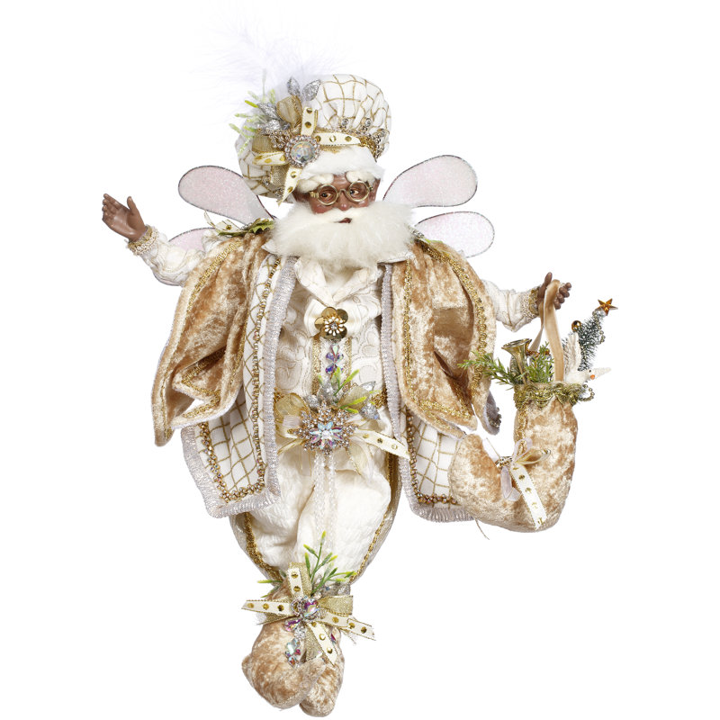African American White Christmas Fairy, Medium - 15 Inches