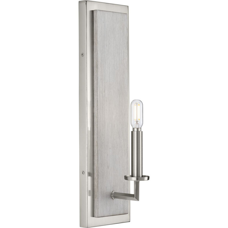 Applique murale 18 po à une lumière, Nickel brossé