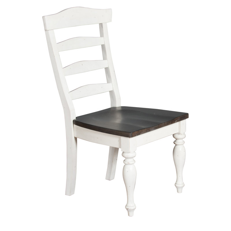 Villepinte 18'' H Side Chair, White/Dark Brown
