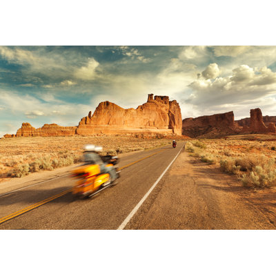 Motorcycle Touring On Highways by YinYang - No Frame Print on Canvas
