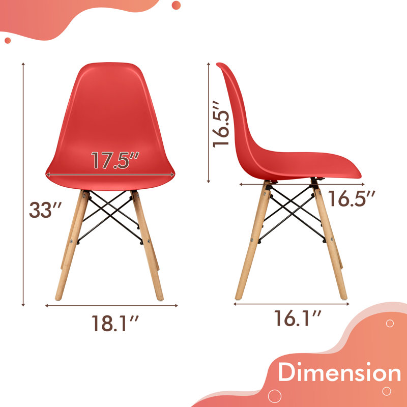 Chaise d'appoint pour bureau de cuisine Josclyn, Rouge