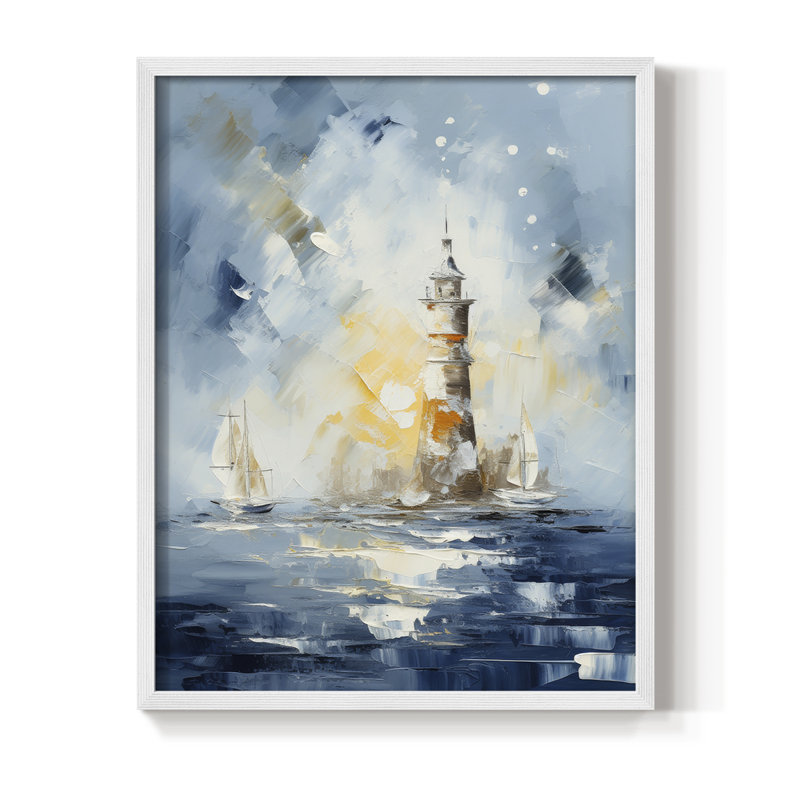NAUTICAL Series, impression encadrée - bois massif, H 15 po x l 12 po, Blanc