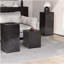 Ensemble de tables d'appoint de style rétro naturel, tables de bout empilables, table d'appoint MGO à colonne carrée pour le salon, la chambre à coucher, le bureau, couleur noire-96652355