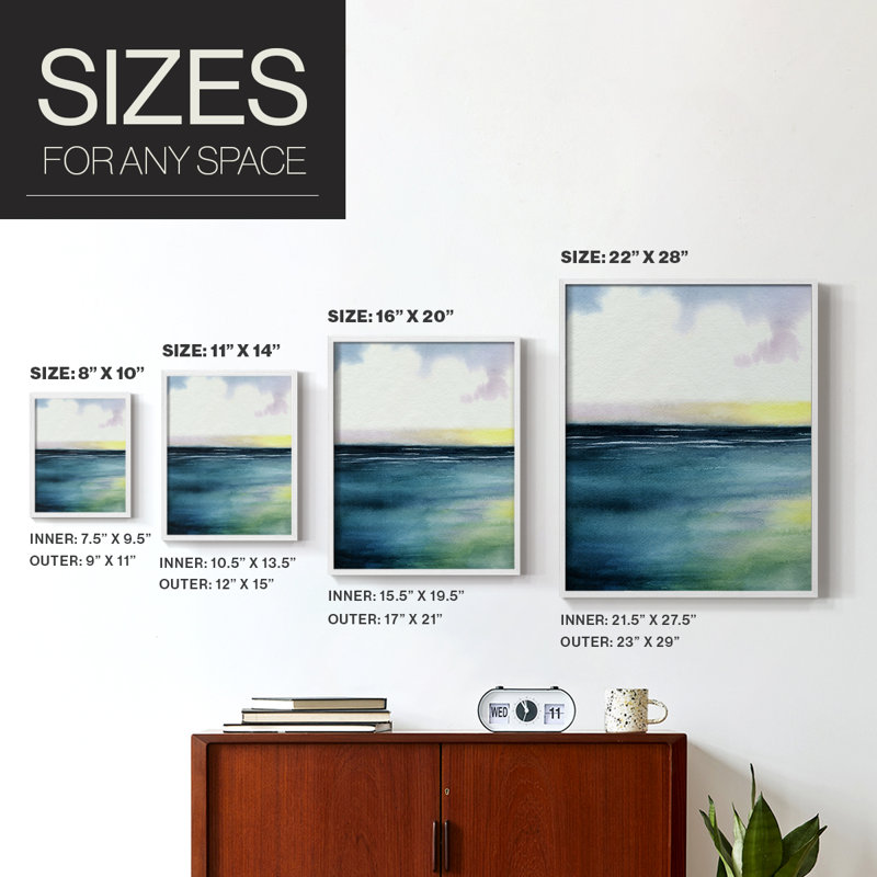 «Sherbet Sunset Diptych I», reproduction encadrée - bois massif, Blanc, H 10 po x l 8 po