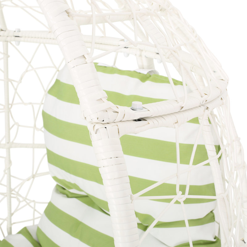 Teardrop Chair - Exquisite Outdoor Seating With White + Cushion, Abstract Design, Faux Over Iron, Long-Lasting Finish, 30.38" X 38.5" 58.85 Stylish Water- , 30.38In 38.5In 58.85In