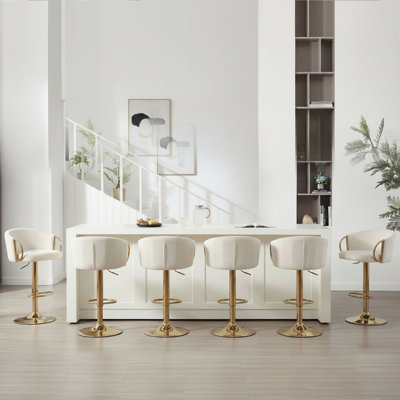 Ensemble de 6 tabourets de bar pivotants à hauteur réglable avec structure en métal