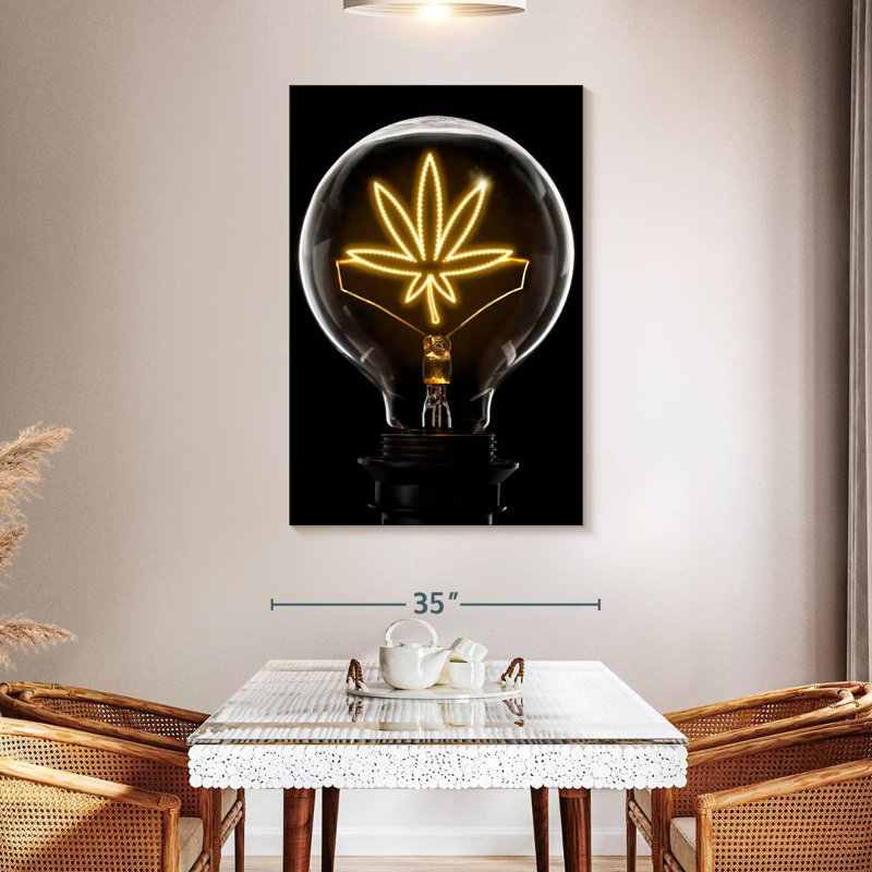 Senne Marijuana Leaf Lightbulb, 48" H x 32" W