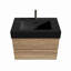 Meuble-lavabo mural moderne 30 po en chêne avec lavabo à surface solide noir mat d'ingénierie, tiroirs souples-131320888-131320889