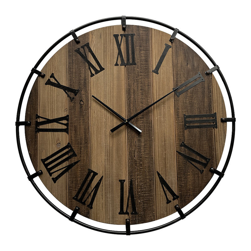 Horloge murale en bois Karina Farmhouse