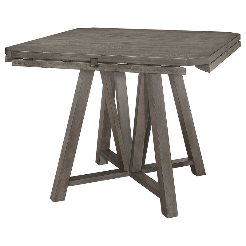 Table ronde à hauteur de comptoir avec abattant gris