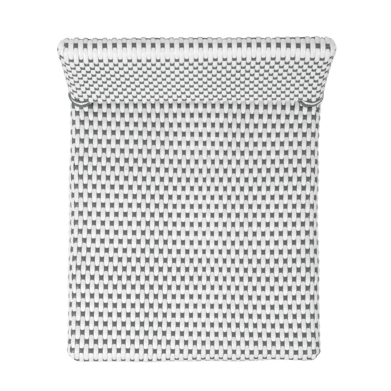 Serienna Blue & White Rattan Low Back Counter Stool, Bar Stool 30" Seat Height, Estella Bar Stool, White/Gray Dot