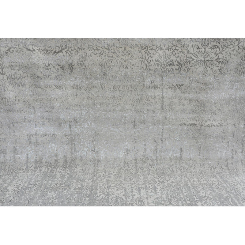 Hand Knotted Viscose Indoor Rug, Rectangle 8'1" x 10'