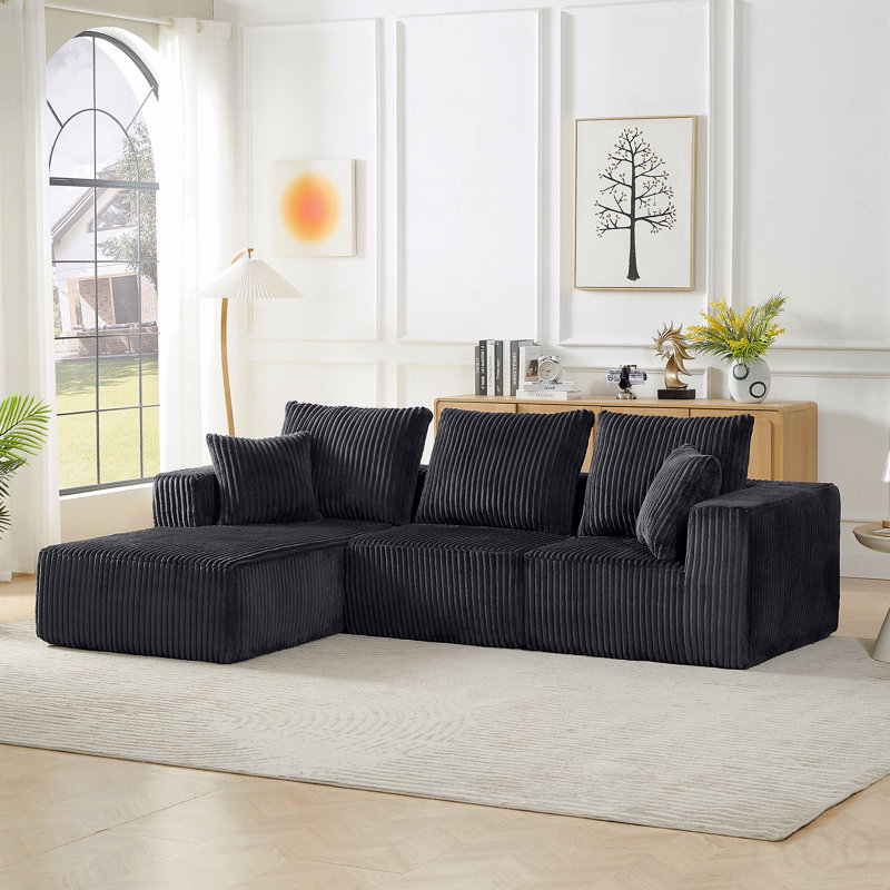 Canapé modulaire Basic, canapé modulaire, canapé nuage en velours côtelé moderne avec assise profonde, canapé rembourré