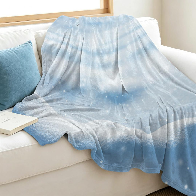 Jeté en molleton bleu flanelle ultra doux, Jeté 40 po x 50 po