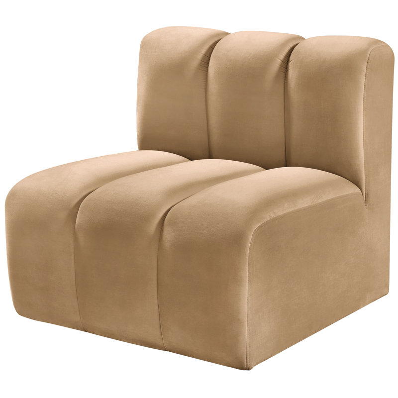 Hiplita Velvet Side Chair, Camel Velvet