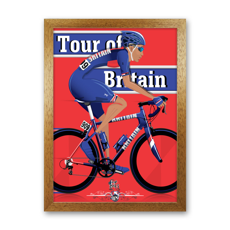 Tour De Britain - Single Picture Frame Print, Oak Framed, 42cm H x 30cm W x 3cm D