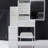 Left Bedside Cabinet Vanity Table For Small Spaces, With Padded Chair & Extra Large Sliding Mirror, Multi-Layered Storage, Stylish White Dresser Sized Cushioned Stool, Multi-Layer High Capacity-1221516061