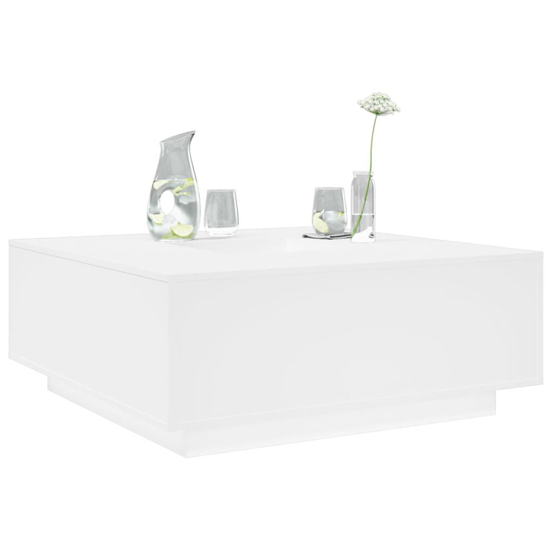 Coffee Table Engineered Wood Large Coffee Table Square, White