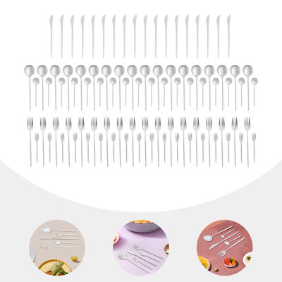 Stainless Steel 90 Pieces Flatware Set