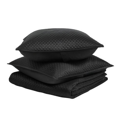 Diamond 3-Piece Sateen Fabric Quilt Set