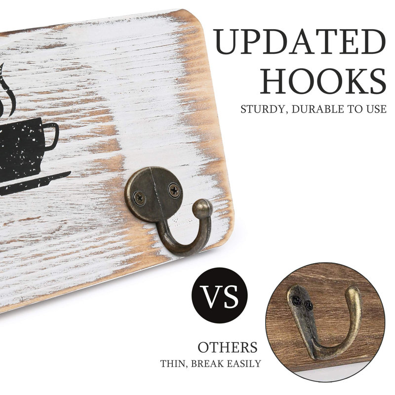 Rustic Mug Rack Ophelia & Co. Rustic Wall Mounted Mug Rack - Wayfair Canada