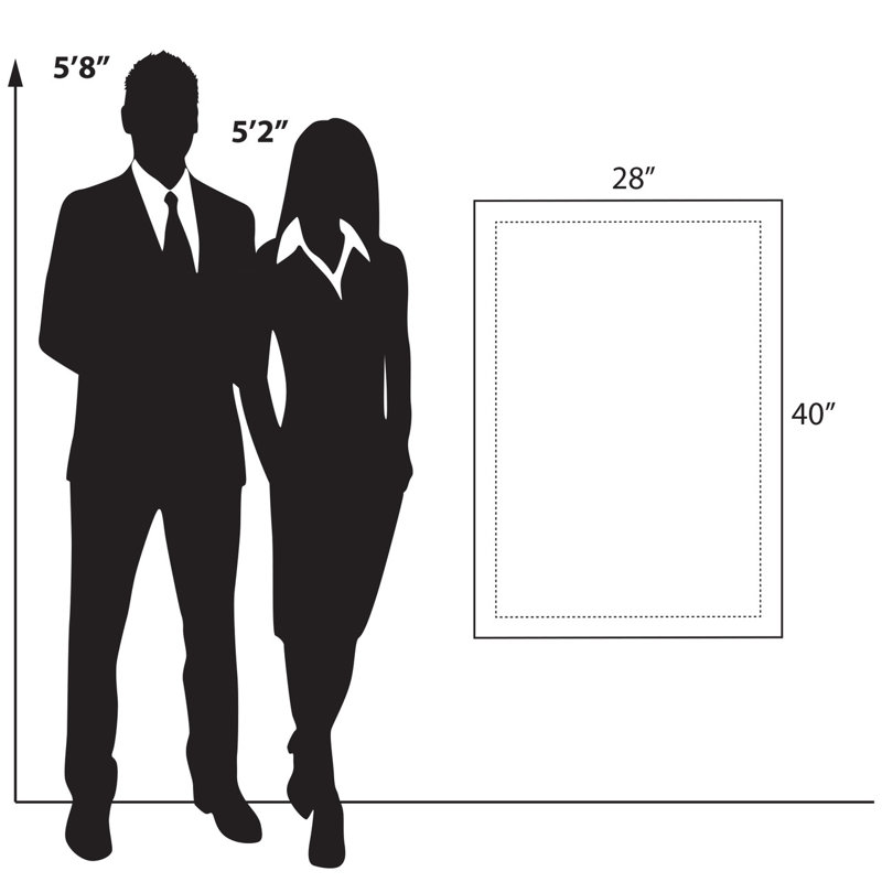 Cadre mural flottant en acrylique avec embouts: 24 po x 36 po, taille graphique, 28 po x 40 po
