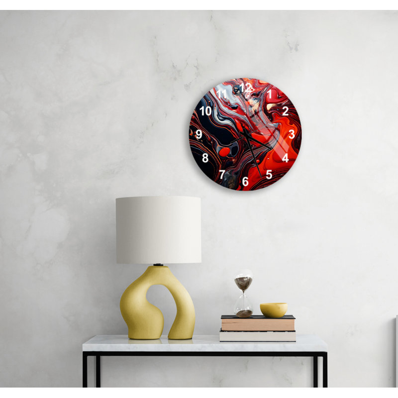 Horloge murale dramatique en verre trempé, Blanc