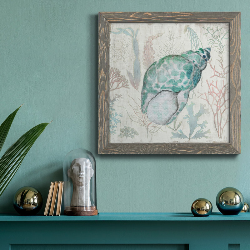 Océan bluff - peinture sur toile encadrée, H 27,5 po x l 27,5 po x P 1,5 po, Cadre gris