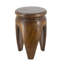 Table d'appoint en bois de paulownia sculptée à la main avec charme tribal asiatique